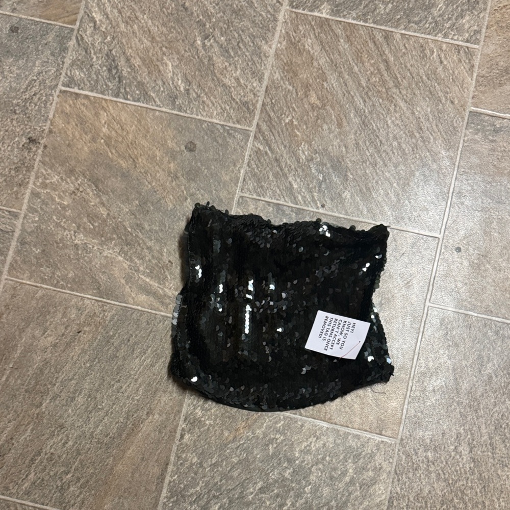 Black Sequin Tube Top